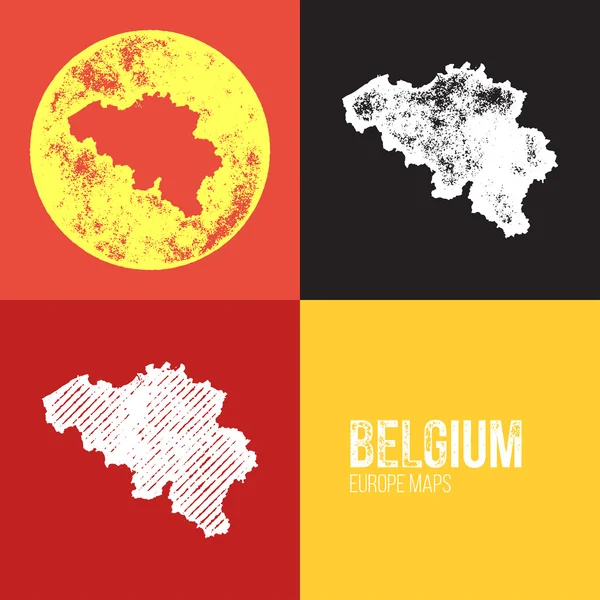Carte Retro de Belgique Grunge — Image vectorielle