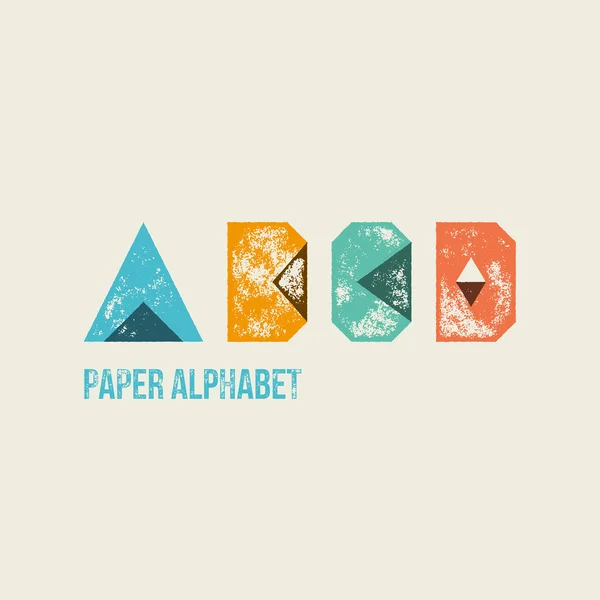 A B C D - Grunge Retro Paper Type Alphabet — 图库矢量图片