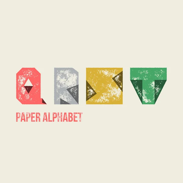 Q R S T - Grunge Retro Paper Type Alphabet — Διανυσματικό Αρχείο