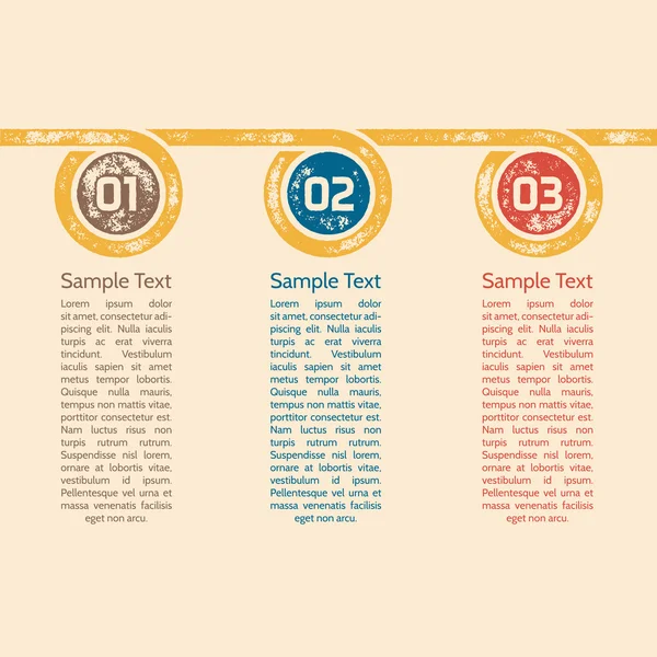 One Two Three - plantilla de infografía de progreso vectorial — Vector de stock