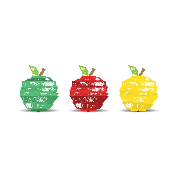 Origami grunge apple from folded paper — Stockvector