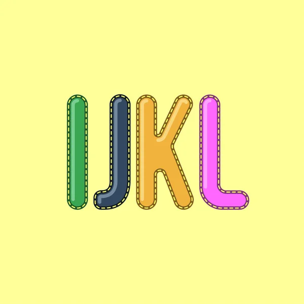 I J K L - Caramelo colorido editable alfabeto vectorial — Vector de stock