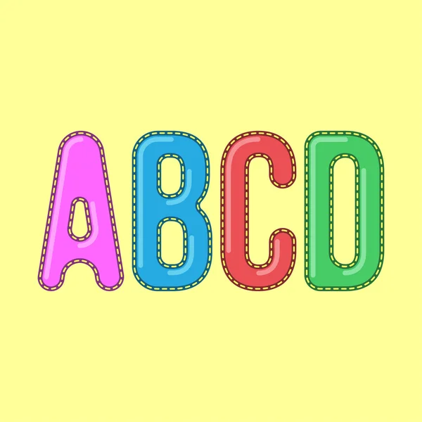 A B C D - Candy Colorful Editable Vector Alphabet — Stok Vektör