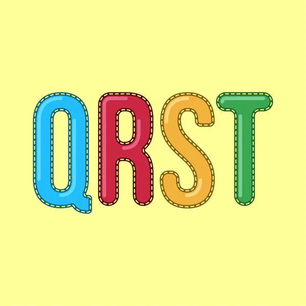 Q R S T - Candy Colorful Editable Vector Alphabet — Stock Vector