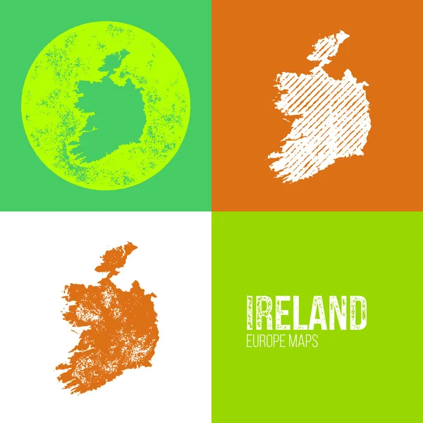 Ireland Grunge Retro Map — Stok Vektör