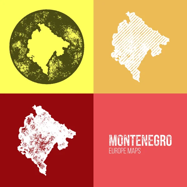 Montenegro Grunge Retro Map — Wektor stockowy