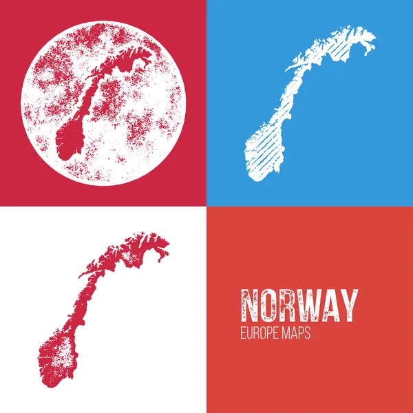 Noruega Grunge Retro mapa — Archivo Imágenes Vectoriales