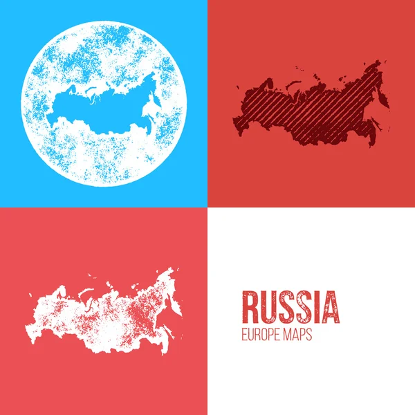 Russia Grunge Retro Map — 图库矢量图片