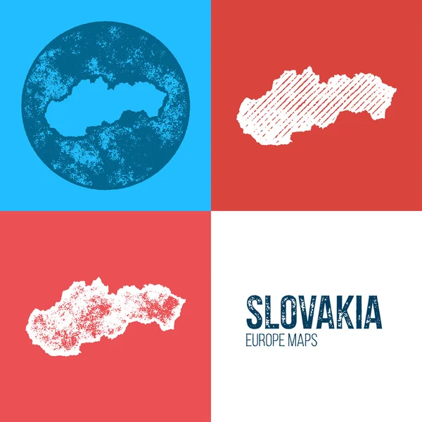 Eslovaquia Grunge Retro mapa — Vector de stock