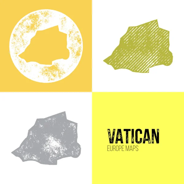 Vatican Grunge Retro Mappa — Vettoriale Stock