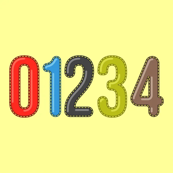 0 1 2 3 4 - Candy Colorful Editable Vector Alphabet ストックベクター