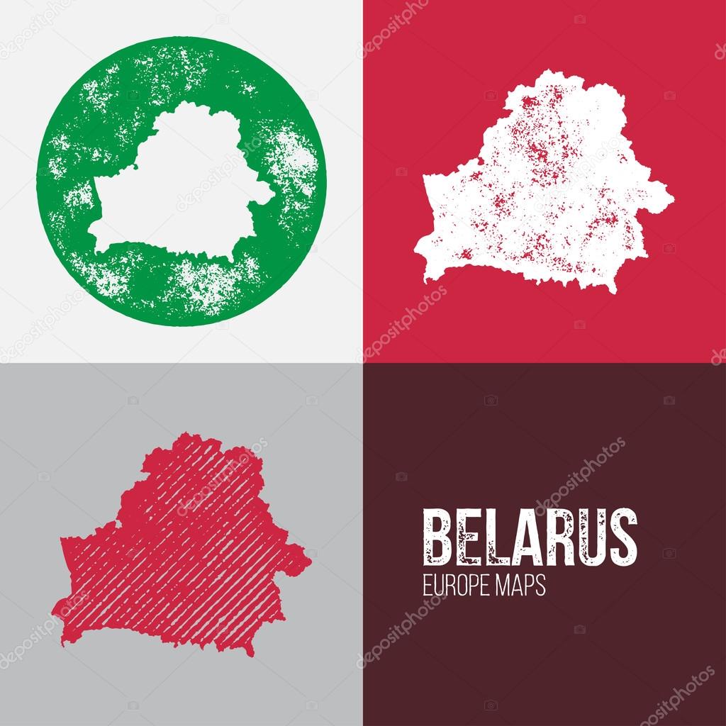 Belarus Grunge Retro Map