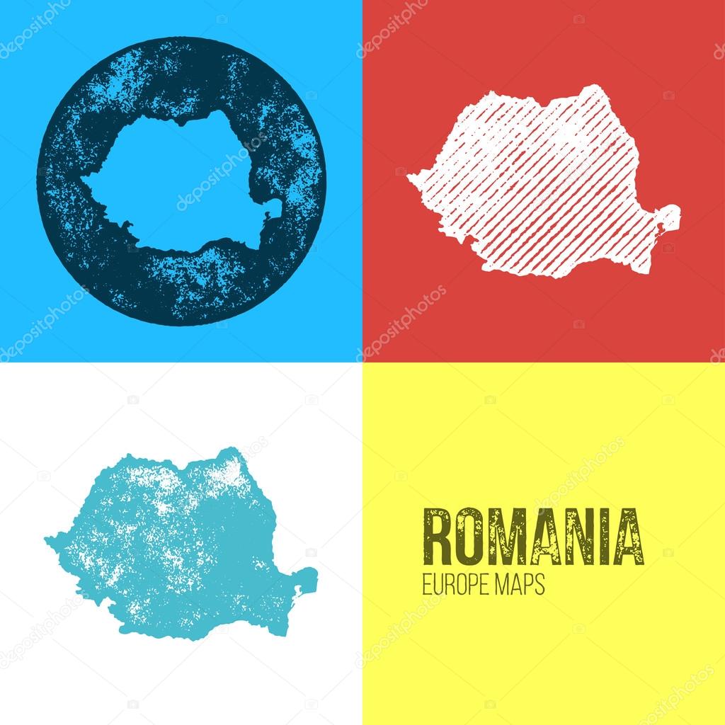 Romania Grunge Retro Map