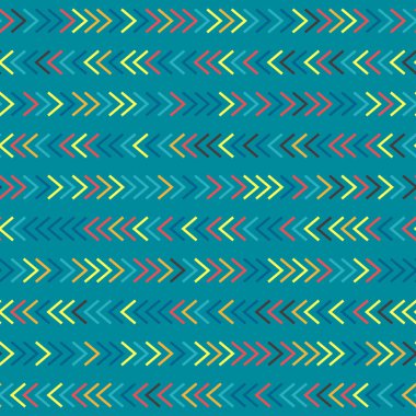 Colorful Arrows Lines on Dark Cyan Background