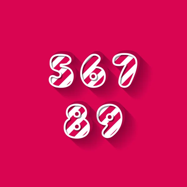 5 6 7 8 9 - Alphabet des bonbons de Noël — Image vectorielle