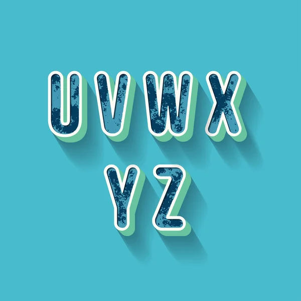 U V W X Y Z - 3D Plastique Alphabet — Stock Vector