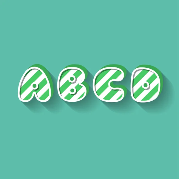 A B C D - Christmas Candy Alphabet — 图库矢量图片