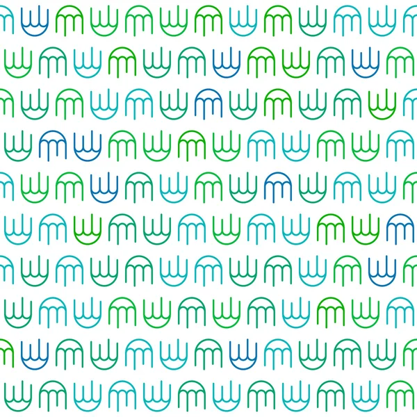 Patrón de medusas azul y verde sobre fondo blanco — Vector de stock