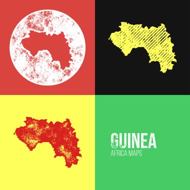 Guinea Grunge Retro Maps - Africa