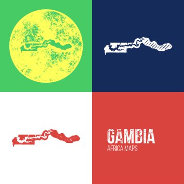 Gambia Grunge Retro Maps - Africa