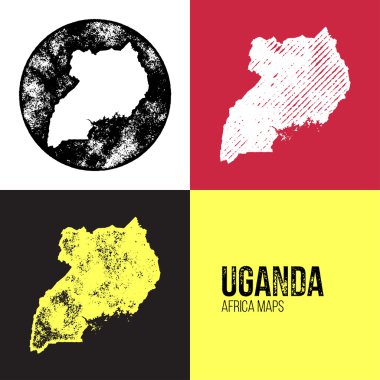 Uganda Grunge Retro Maps - Africa