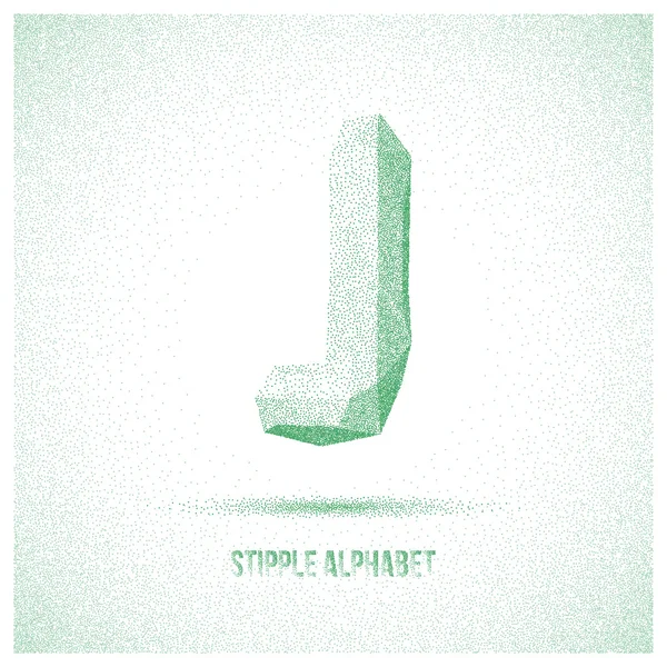 Letter J from Stipple Alphabet — 스톡 벡터