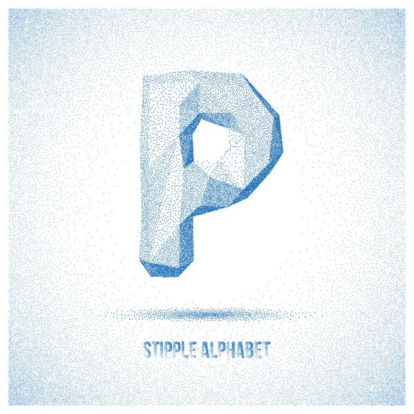 Letter P from Stipple Alphabet — 스톡 벡터