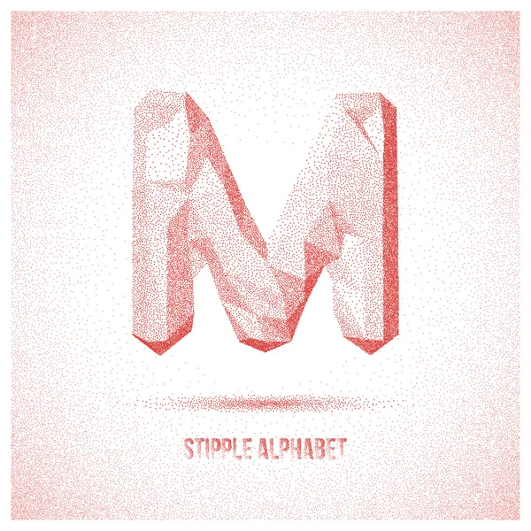 Letter M from Stipple Alphabet — 스톡 벡터