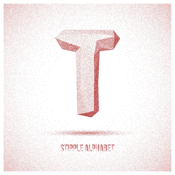 Letter T from Stipple Alphabet — 스톡 벡터