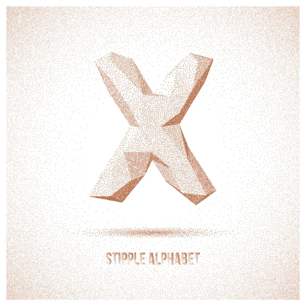 Letter X from Stipple Alphabet — 스톡 벡터