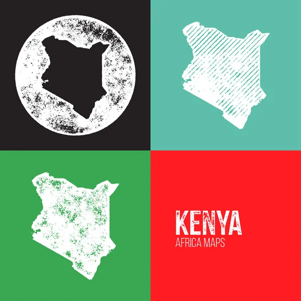Kenya Grunge Retro Maps - Africa — Vettoriale Stock
