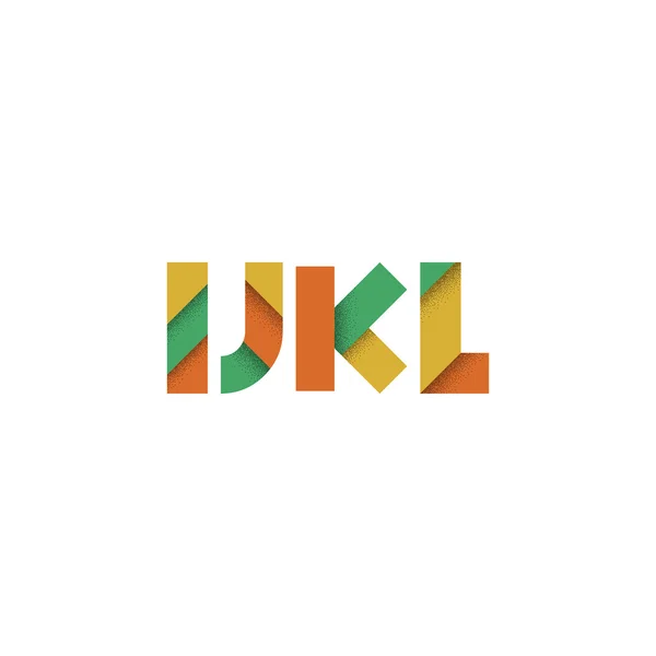 I J K L - Abstract Flat Alphabet from Geometric Shapes with Grun — Stock Vector