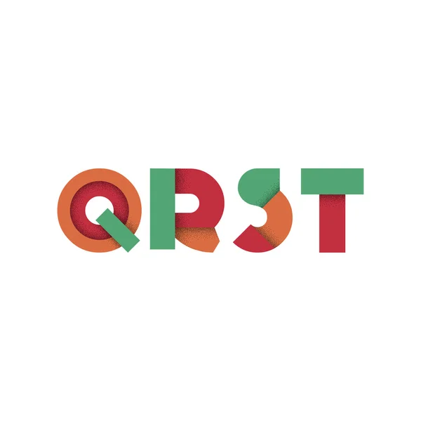 Q R S T - Alphabet plat abstrait à partir de formes géométriques avec grun — Image vectorielle