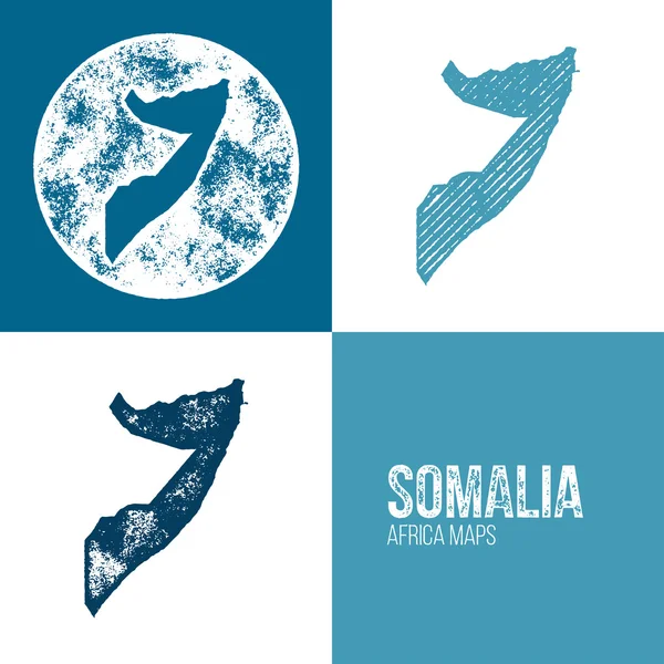 Somalia Grunge Retro Maps - Africa — Wektor stockowy