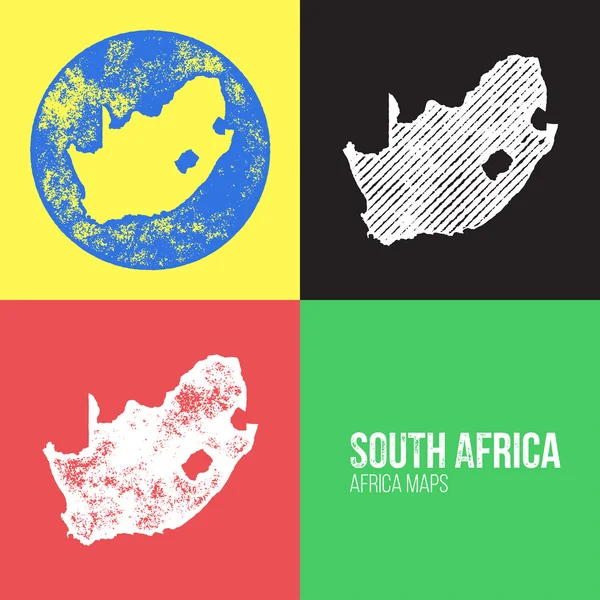 South Africa Grunge Retro Maps - Africa — Stockový vektor