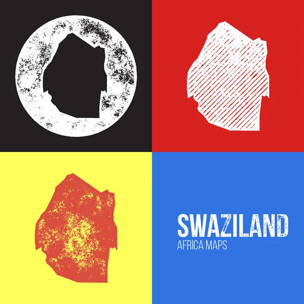 Swaziland Grunge Retro Maps - Africa — Vettoriale Stock