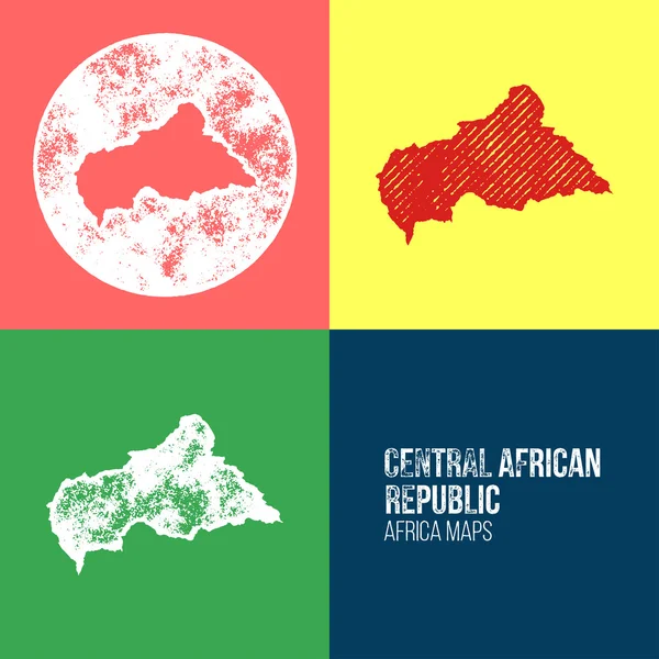 Central African Republic Grunge Retro Maps - Africa ストックベクター