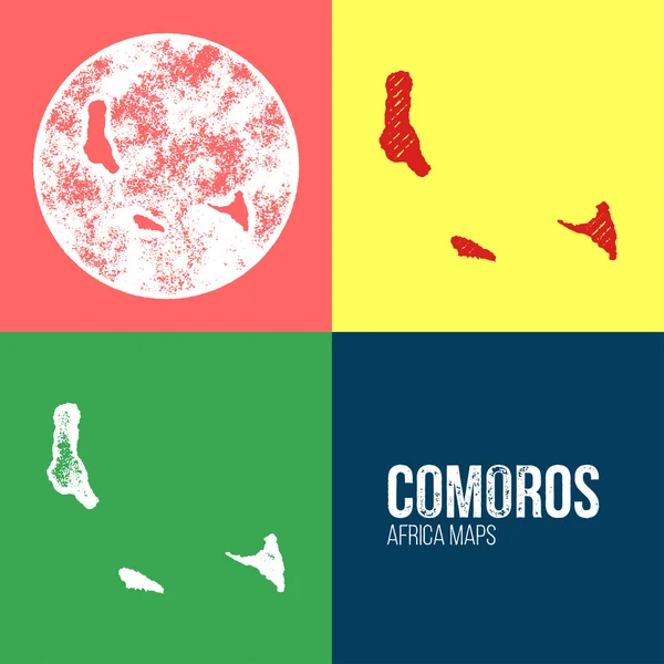 Comoros Grunge Retro Maps - Africa ロイヤリティフリーのストックイラスト