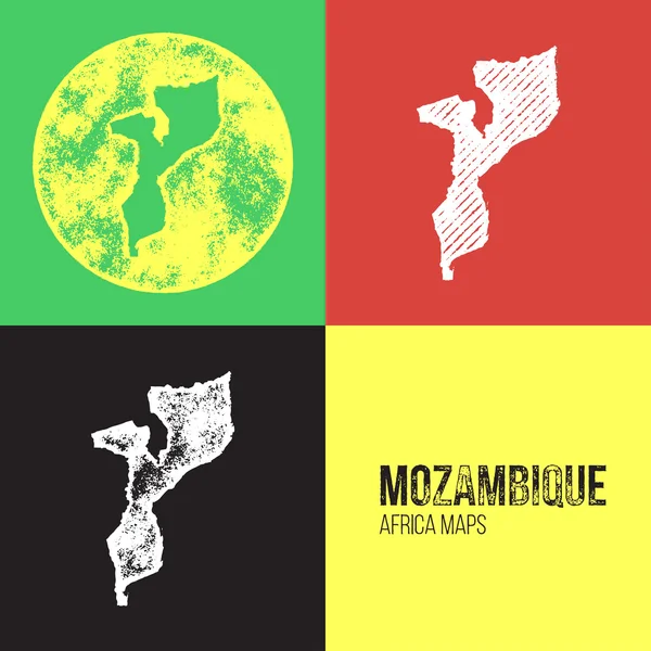Mozambique Grunge Retro Maps - Africa ロイヤリティフリーストックベクター