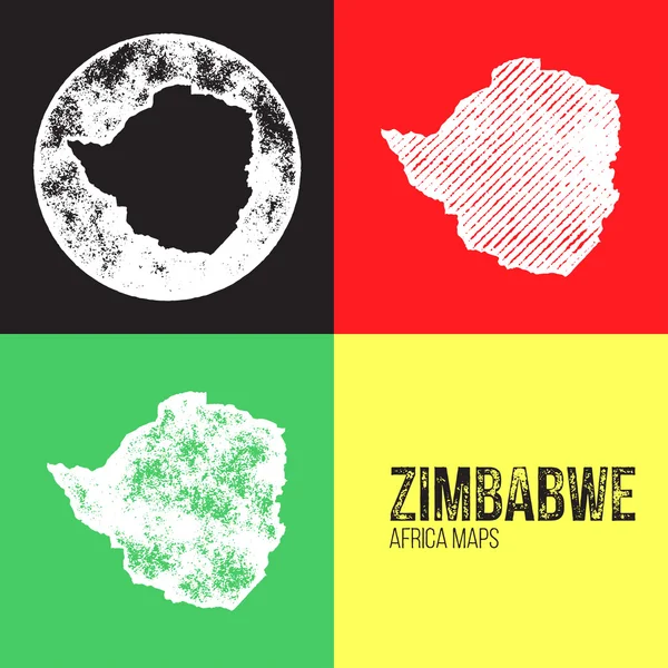 Zimbabwe Grunge Retro Maps - Africa ロイヤリティフリーのストックイラスト