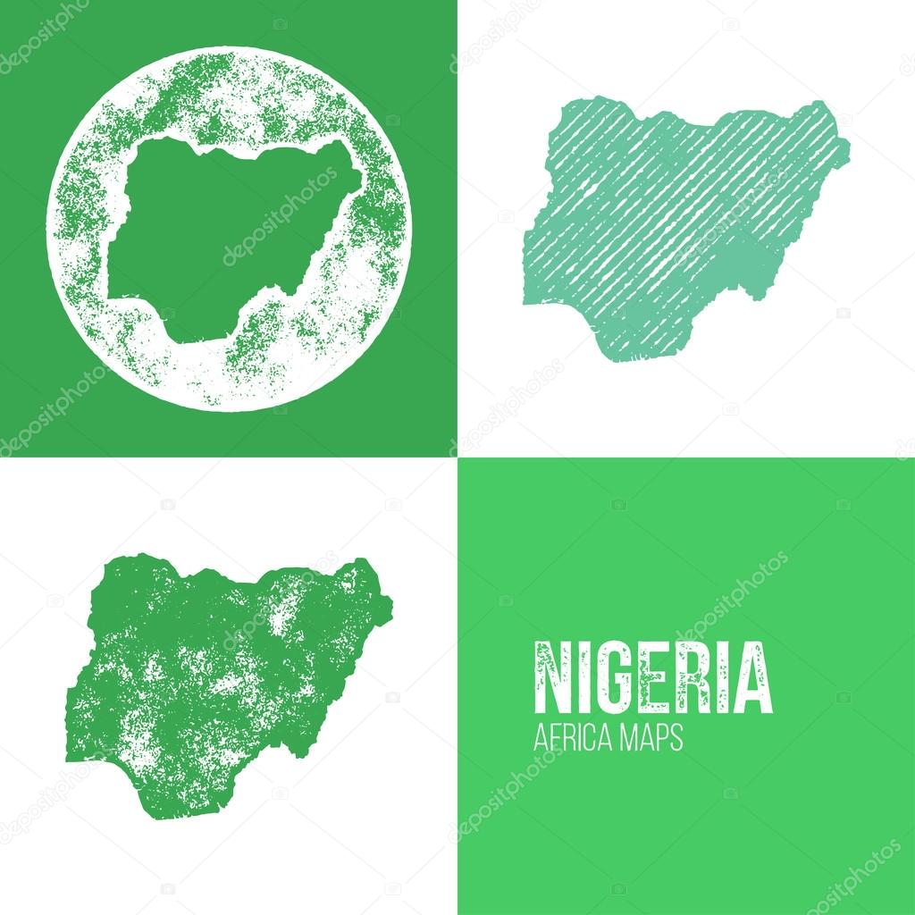 Nigeria Grunge Retro Maps - Africa