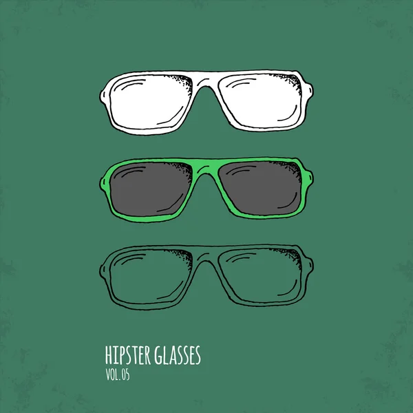 Hand Drawn Hipster Glasses Illustration - Vol. 05. — Stok Vektör