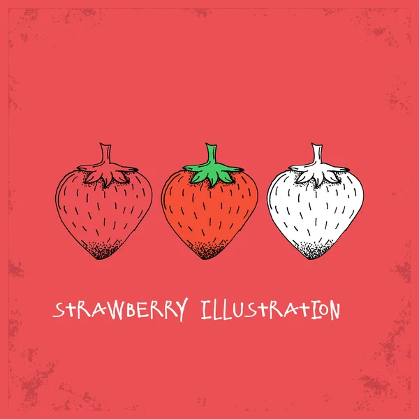 Erdbeerillustration im Cartoon-Stil — Stockvektor