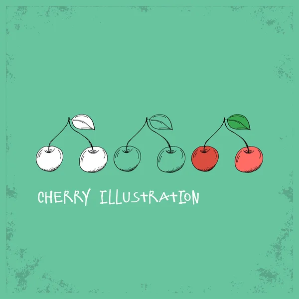 Cartoon Style Cherry Illustration — Stockvector
