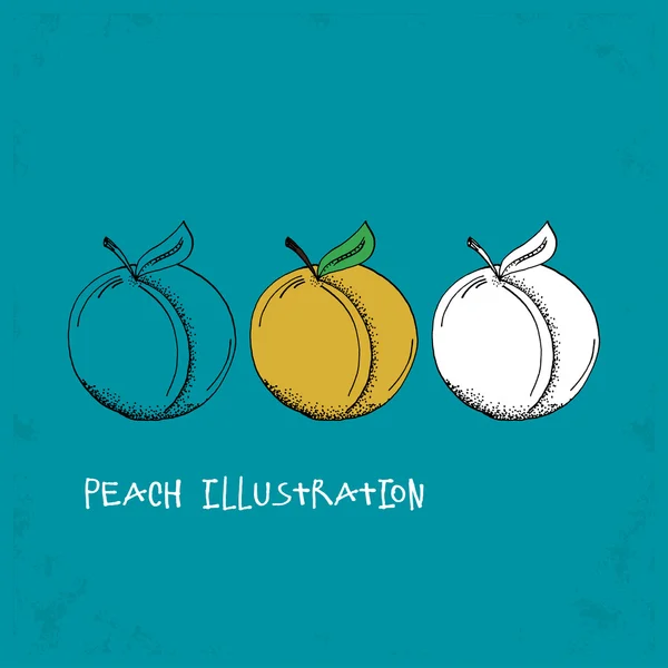 Cartoon Style Peach Illustration — Stockvector