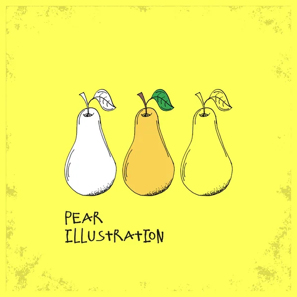 Cartoon Style Pear Illustration — Stock Vector