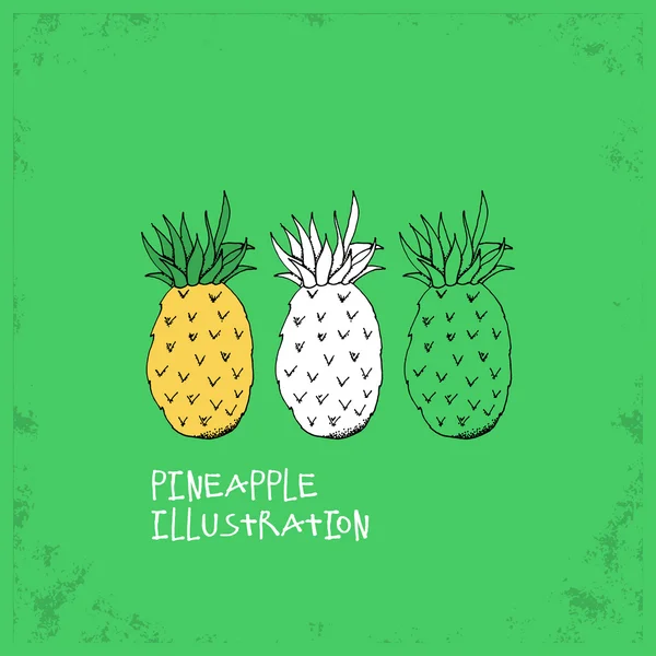 Cartoon-Stil Ananas Illustration — Stockvektor