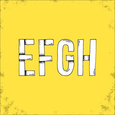 E F G H White Paper Cut Hand Drawn Font 
