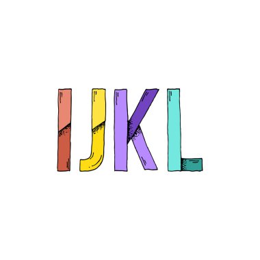 I J K L Cartoon Style Hand Drawn Font