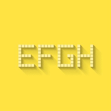 E F G H düz piksel alfabesi